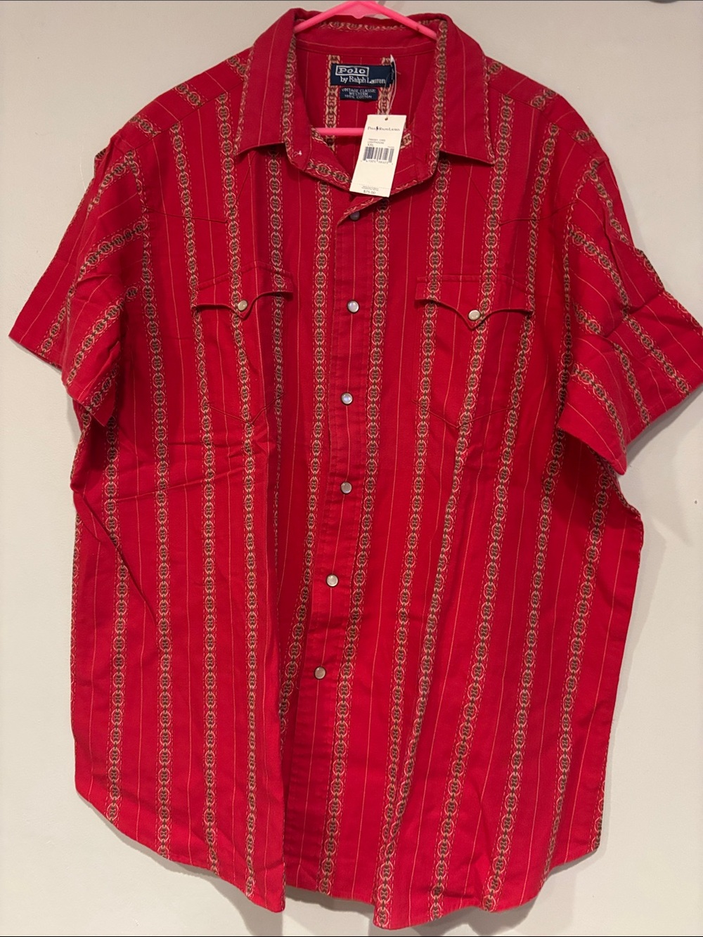 Polo by Ralph Lauren light house Red Short-Sleeve Striped Button-Down Shirt